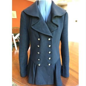 Red-Lined Button Up Coat